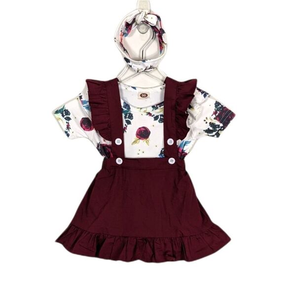 Boutique Floral Pinafore Dress Outfit Toddler 18-24 Months - Picture 1 of 9
